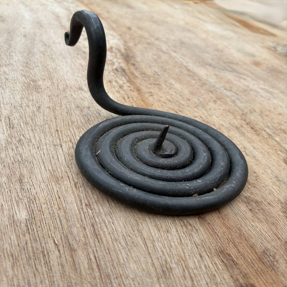 Hand Forged Spiral Candle Holder – Blacksmith-Made Metal Candle Stand