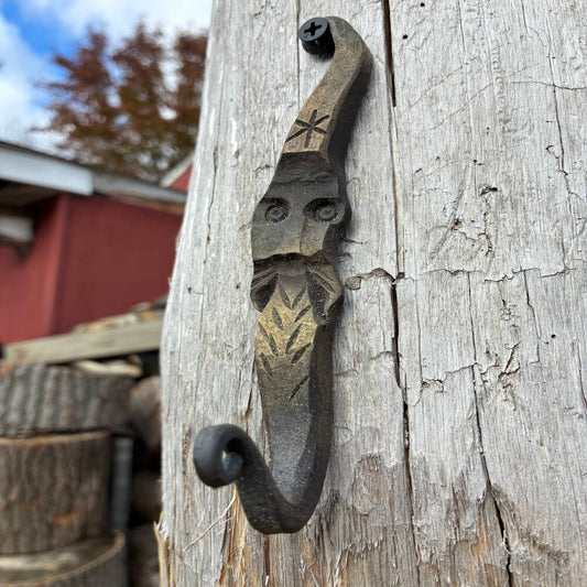 Hand-Forged Wizard/Gnome Wall Hook – Fantasy Inspired Wrought Iron Art