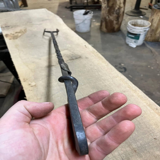 Twisted Campfire Roasting Fork – Hand-Forged Hot Dog & Marshmallow Skewer