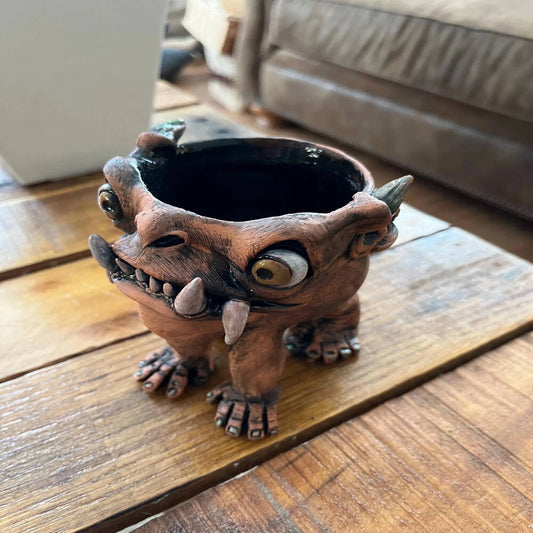 Jiggster the Jolly Goblin – One-of-a-Kind Handmade Ceramic Planter