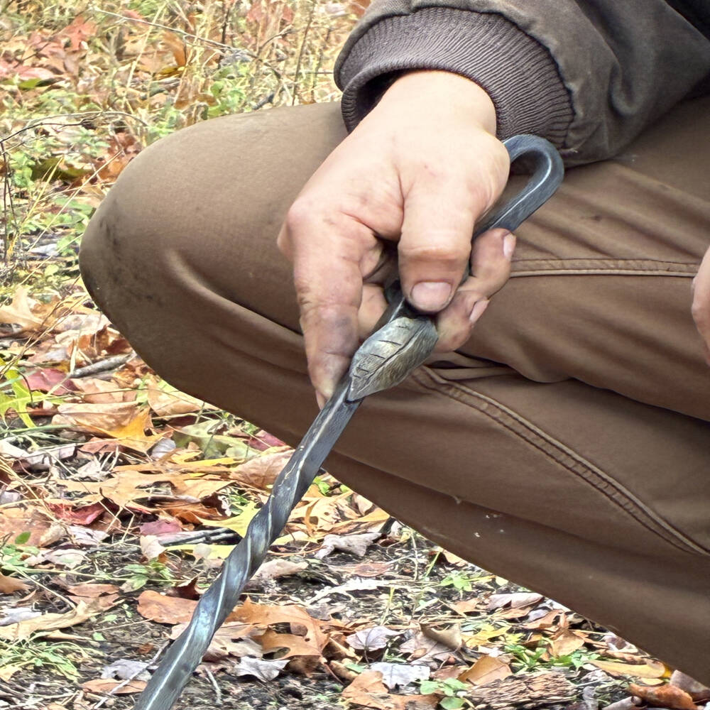 Harpoon Fire Poker – Hand-Forged Wrought Iron Fireplace Tool with Twisted Handle | DeWall’s Forge