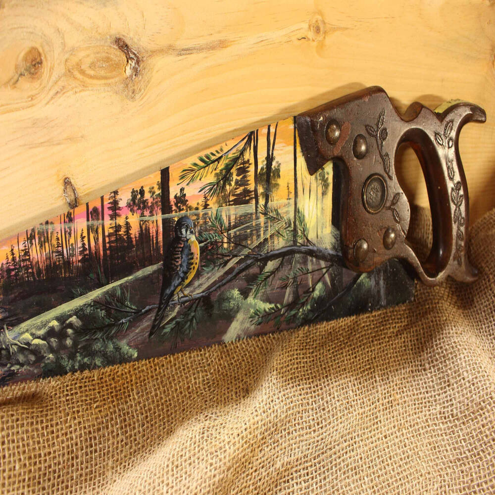 Hand Painted Vintage Handsaw Wall Art