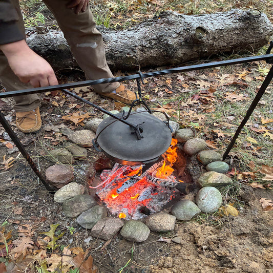 Hand Forged Dutch Oven Lid Lifter – Blacksmith-Made Campfire Cooking Tool