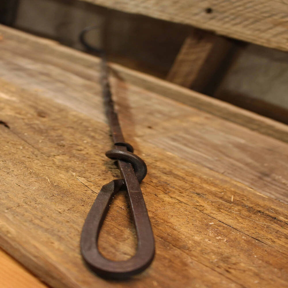 Hand-Forged BBQ Pigtail Meat Flipper – Artisan Barbecue Tool