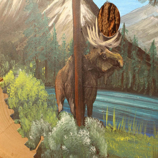 “Up North” – Hand Painted Saw Blade Wall Art