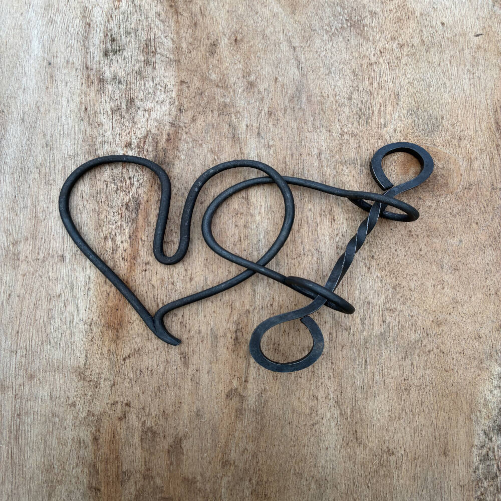 Shackled Heart Blacksmith Puzzle | Handmade Metal Brain Teaser | Rustic Puzzle Art