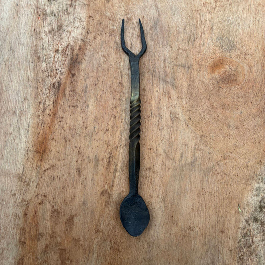 Hand-Forged Blacksmith Spork – Cast Iron & Steel Kitchen Tool
