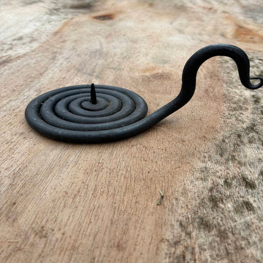Hand Forged Spiral Candle Holder – Blacksmith-Made Metal Candle Stand