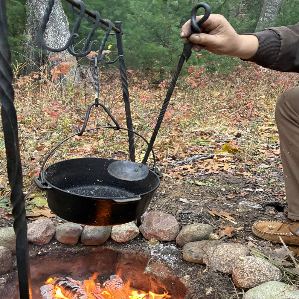 Hand Forged Steel Bail Hook – Campfire Dutch Oven Cooking Tool