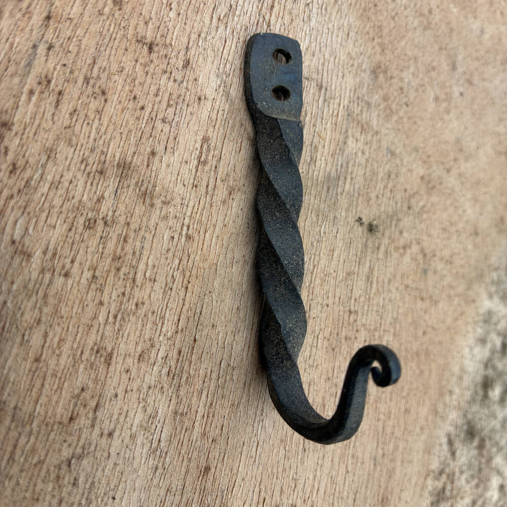 Hand-Forged Twist Hook | Rustic Wall Hook | Blacksmith Made Hardware | Farmhouse & Cabin Decor