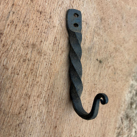 Hand-Forged Twist Hook | Rustic Wall Hook | Blacksmith Made Hardware | Farmhouse & Cabin Decor