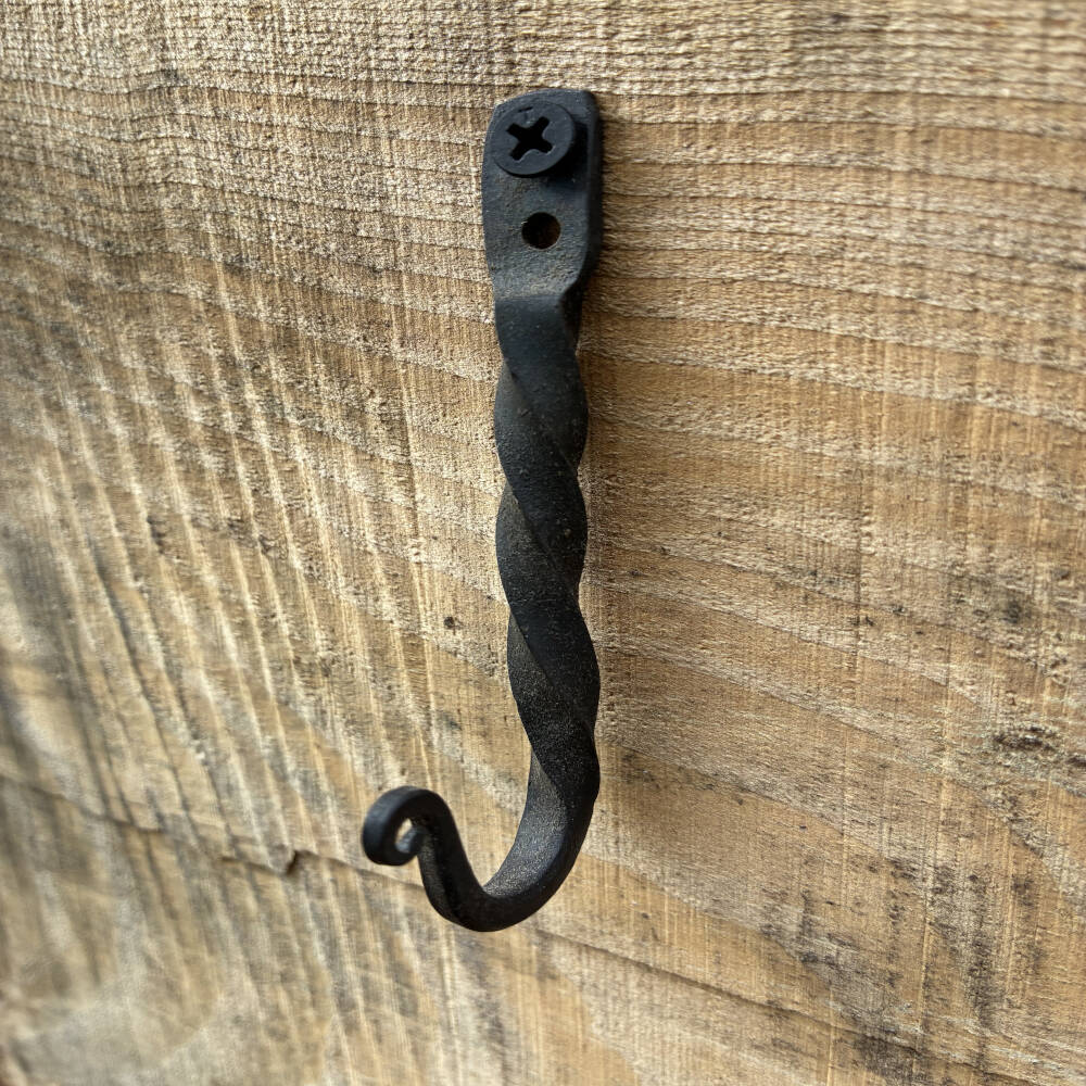 Hand-Forged Twist Hook | Rustic Wall Hook | Blacksmith Made Hardware | Farmhouse & Cabin Decor