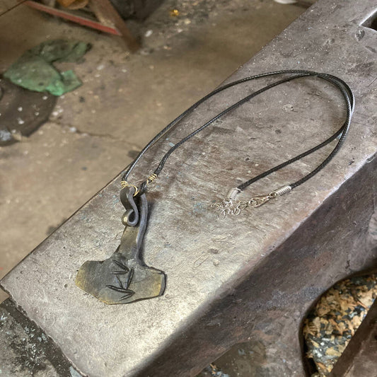 Hand-Forged Mjolnir Pendant Necklace