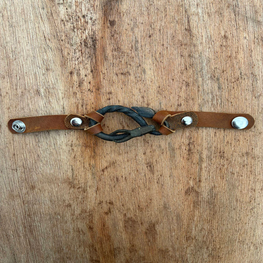 Serpentine Dragon Bracelet | Hand Forged Iron and Leather Cuff