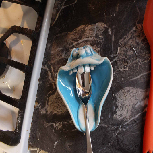 Handmade Ceramic Face Dish – Spoon, Soap & Scrubber Holder