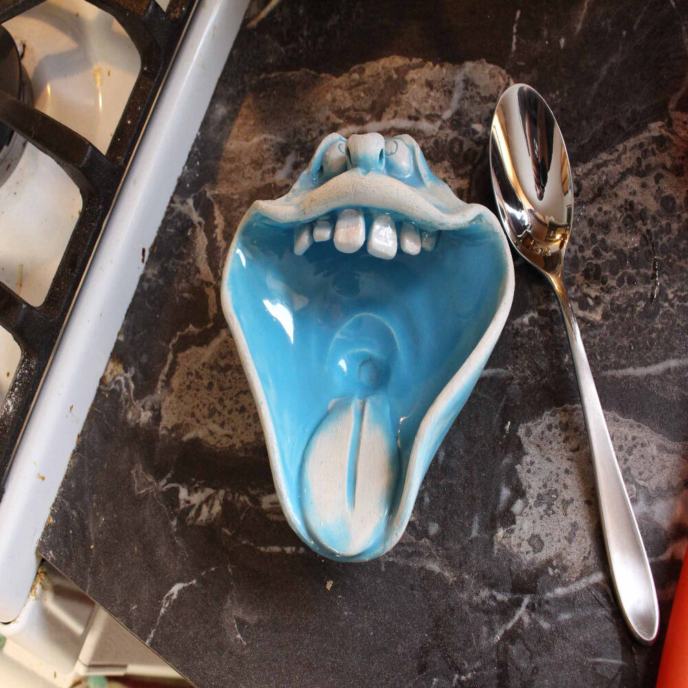 Handmade Ceramic Face Dish – Spoon, Soap & Scrubber Holder