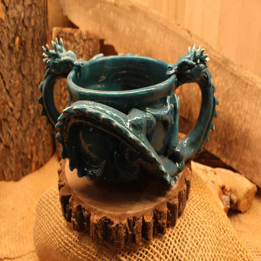 Hand-Sculpted Twin Dragon Bowl