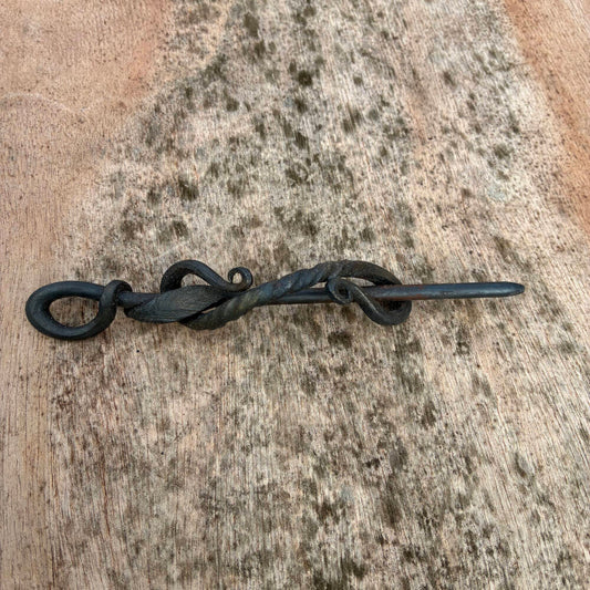 Hand Forged Elven Elegance Iron Hair Barrette – Fantasy Blacksmith Pin & Loop Clip