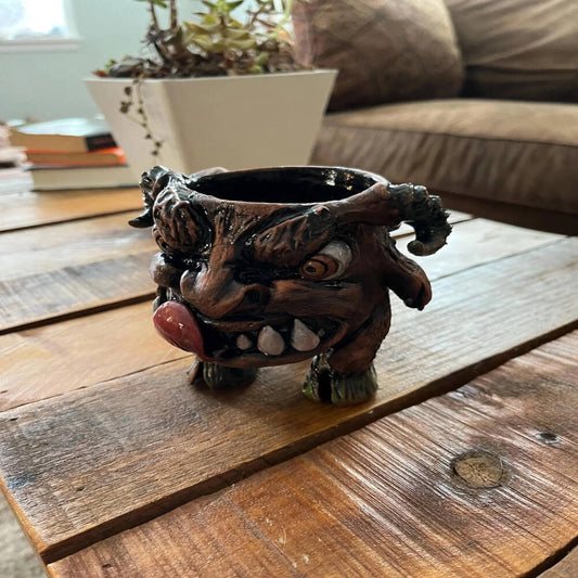 Skuld the Keeper Goblin – Handmade Ceramic Goblin Planter