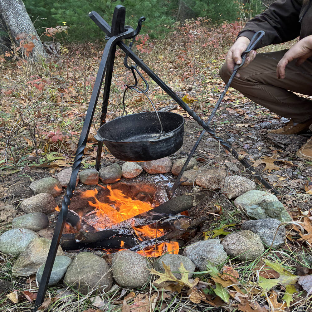 Harpoon Fire Poker – Hand-Forged Wrought Iron Fireplace Tool with Twisted Handle | DeWall’s Forge