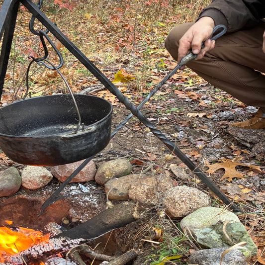 Harpoon Fire Poker – Hand-Forged Wrought Iron Fireplace Tool with Twisted Handle | DeWall’s Forge