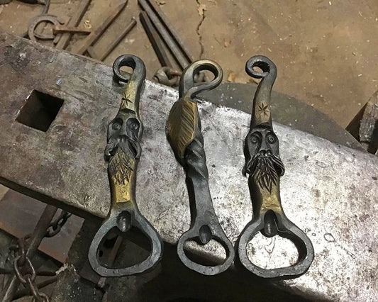 Hand-Forged Leaf Bottle Opener – Blacksmith-Made Steel Keychain Opener
