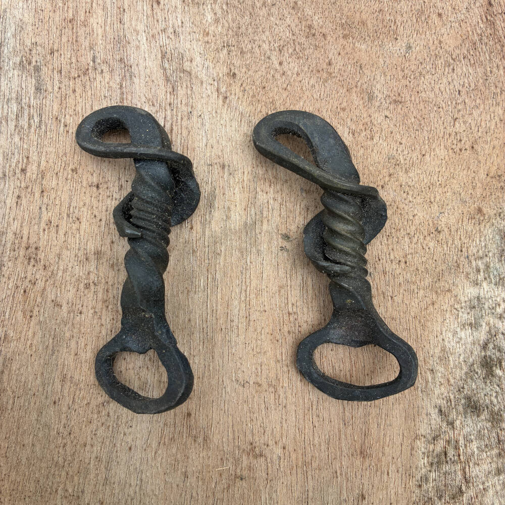 Hand-Forged Leaf Bottle Opener – Blacksmith-Made Steel Keychain Opener