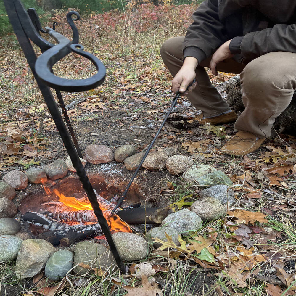 Forged Leaf Iron Fire Poker – Hand-Forged Wrought Iron Fireplace Tool | DeWall’s Forge