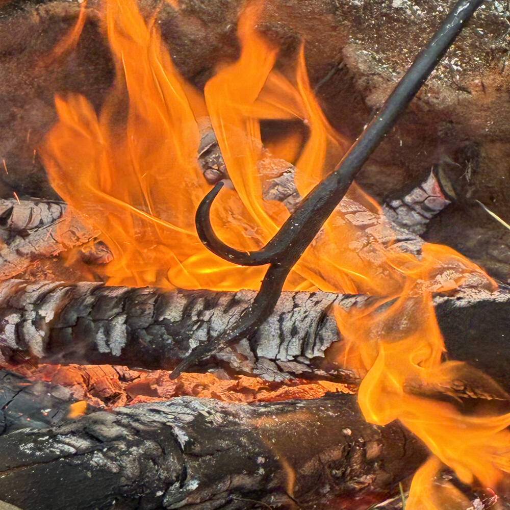 Forged Leaf Iron Fire Poker – Hand-Forged Wrought Iron Fireplace Tool | DeWall’s Forge