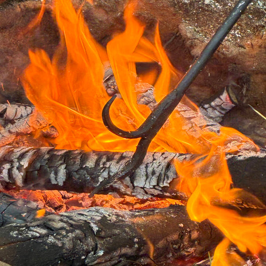 Forged Leaf Iron Fire Poker – Hand-Forged Wrought Iron Fireplace Tool | DeWall’s Forge