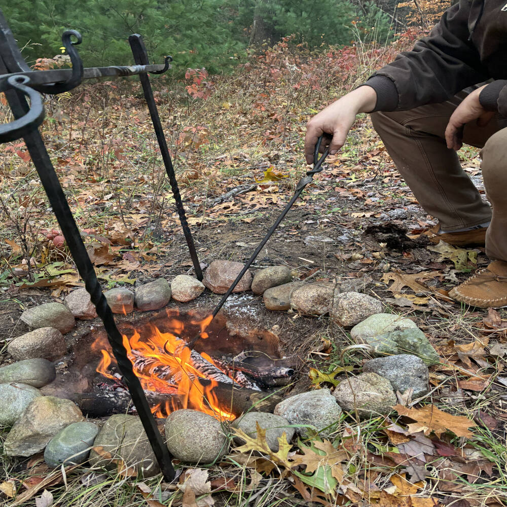 Forged Leaf Iron Fire Poker – Hand-Forged Wrought Iron Fireplace Tool | DeWall’s Forge