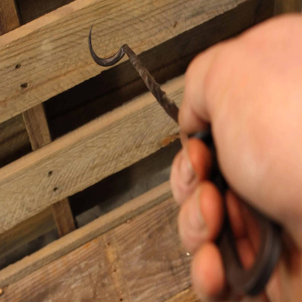 Hand-Forged BBQ Pigtail Meat Flipper – Artisan Barbecue Tool