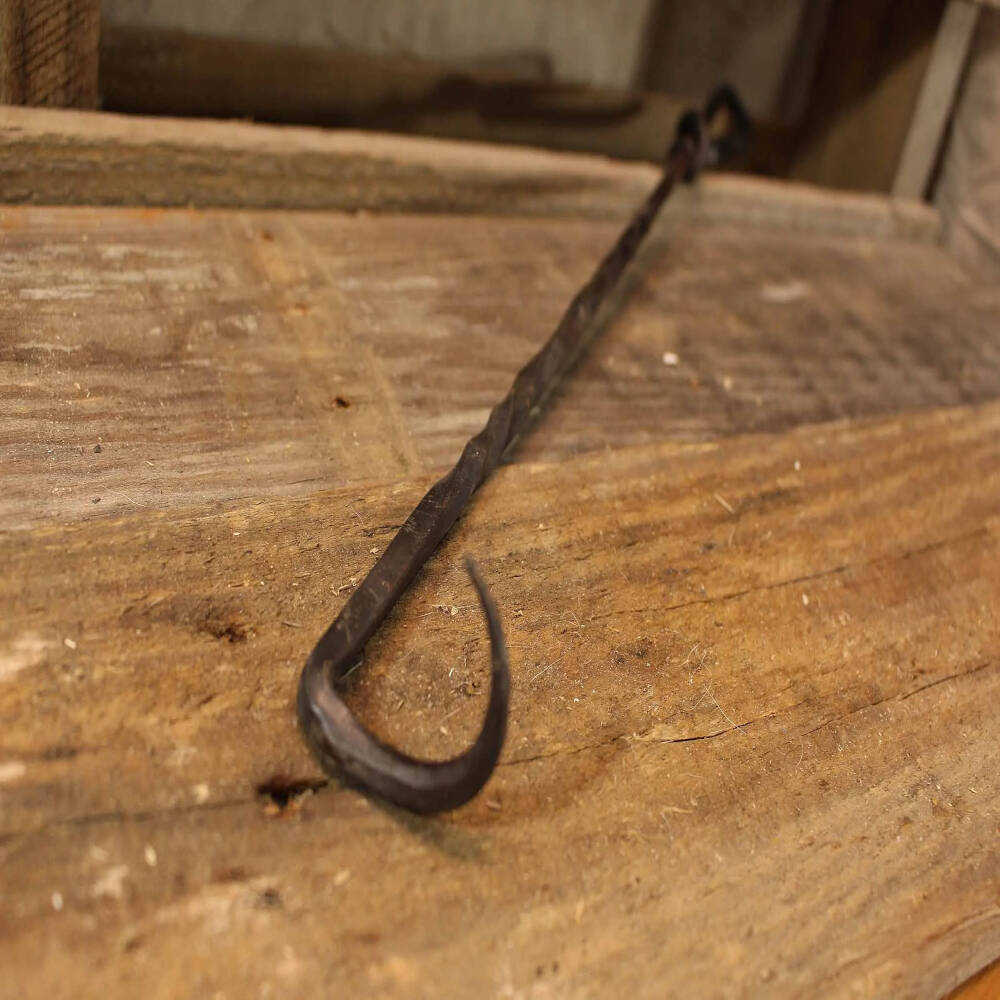 Hand-Forged BBQ Pigtail Meat Flipper – Artisan Barbecue Tool
