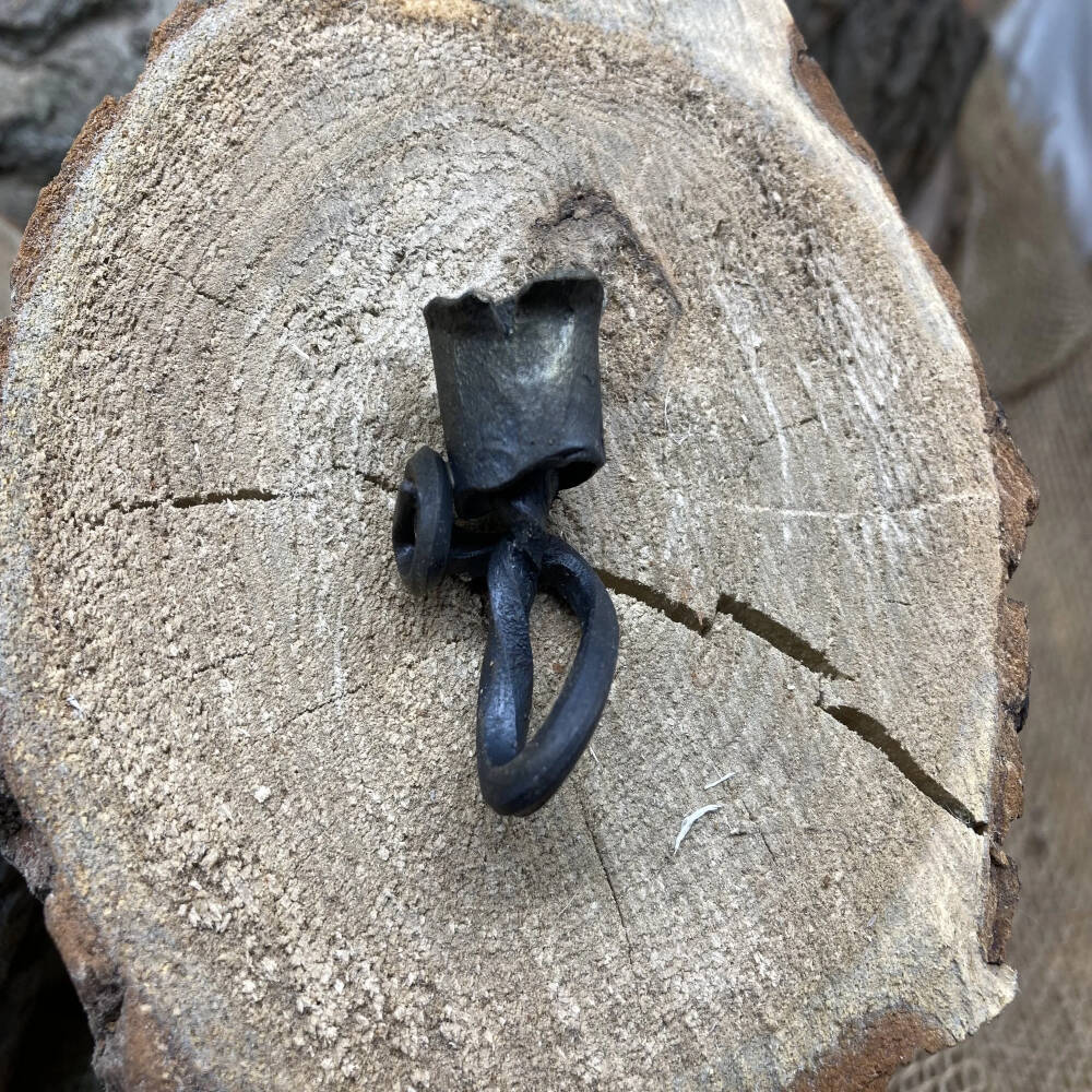 Hand-Forged Miniature Iron Rose – Pendant or Keychain