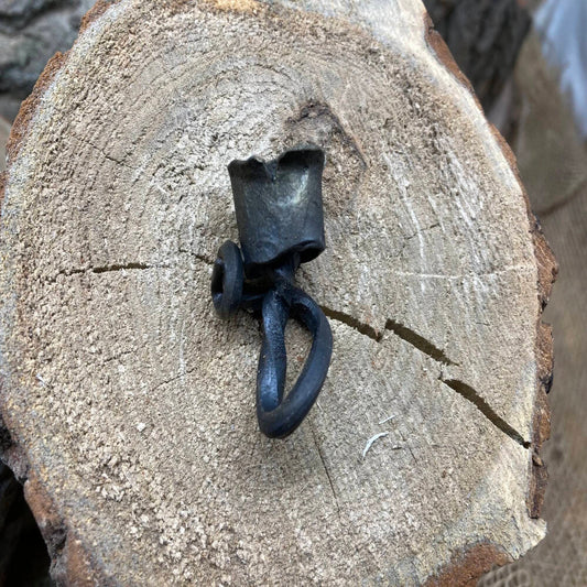 Hand-Forged Miniature Iron Rose – Pendant or Keychain