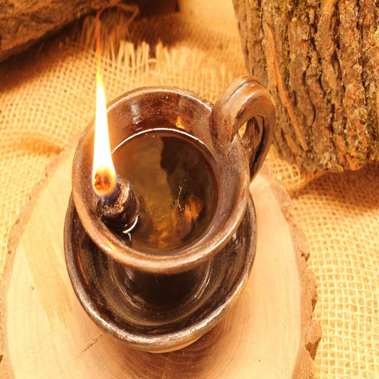 Handmade Earthenware Oil Lamp