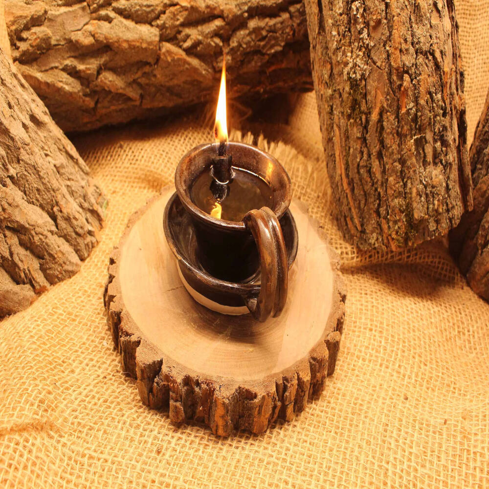 Handmade Earthenware Oil Lamp