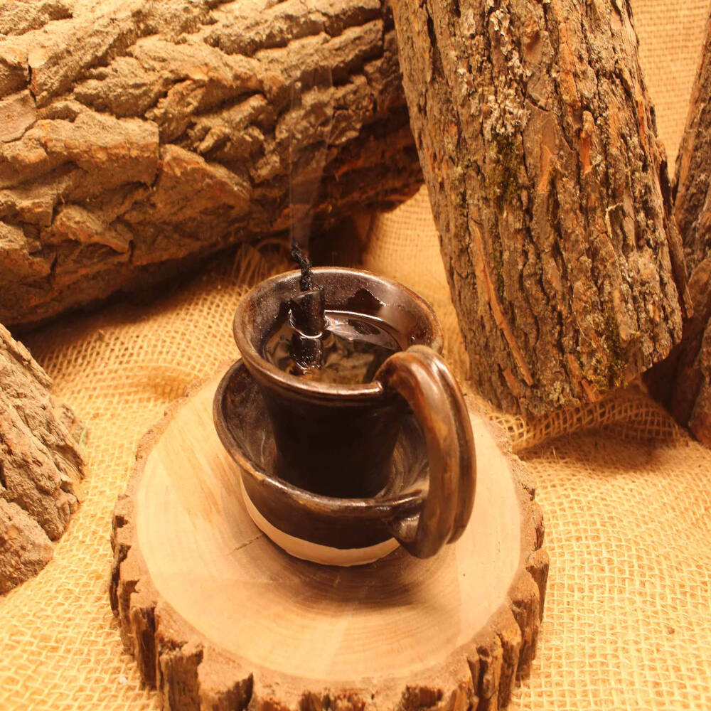 Handmade Earthenware Oil Lamp