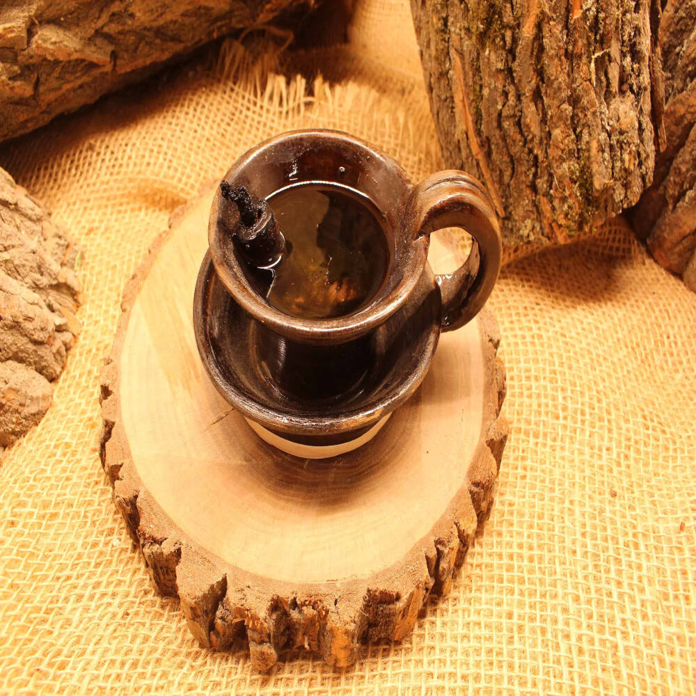 Handmade Earthenware Oil Lamp