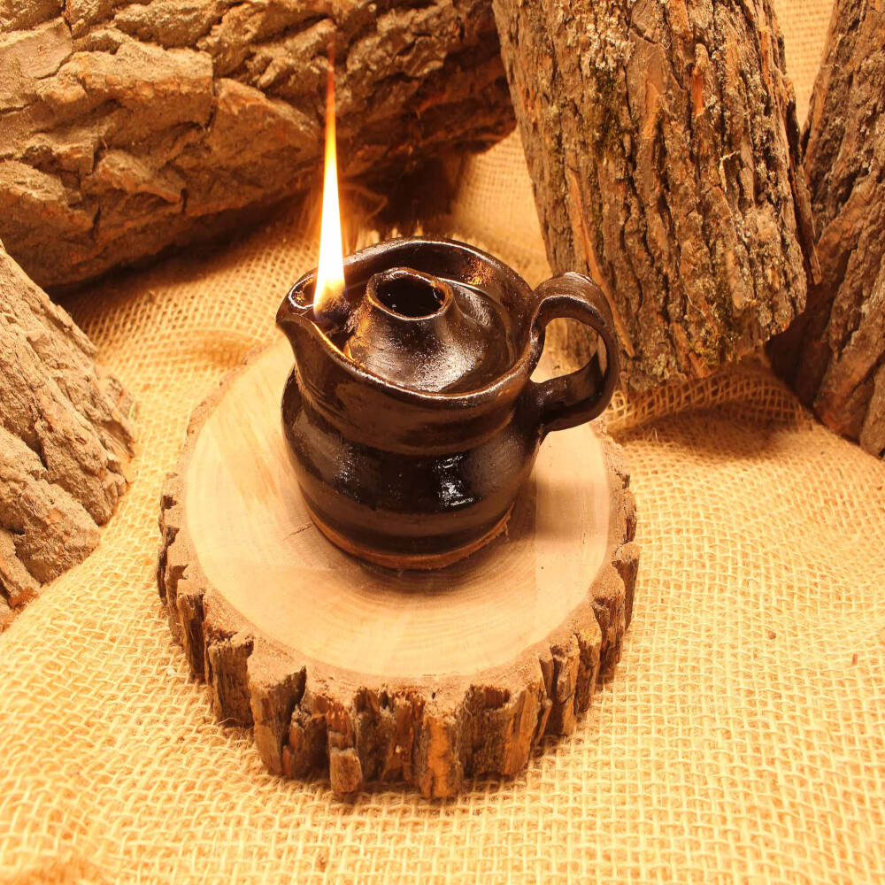 Handmade Earthenware Oil Lamp