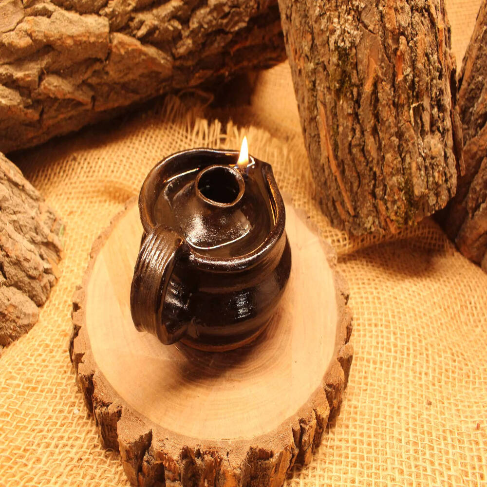 Handmade Earthenware Oil Lamp