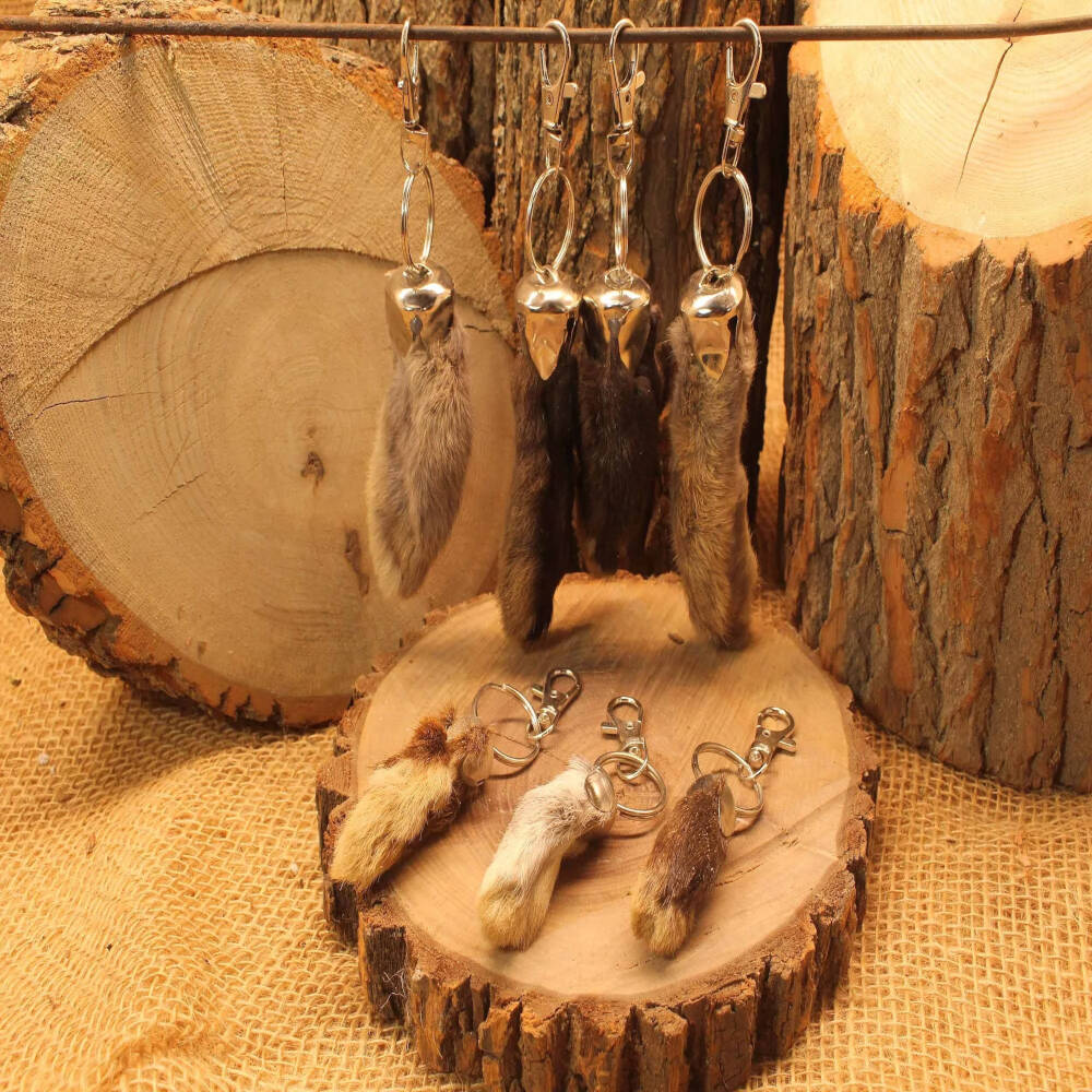 Small Rabbit Foot Keychain Rabbit Foot Keychains | Natural, Real & Handmade – DeWall's Forge