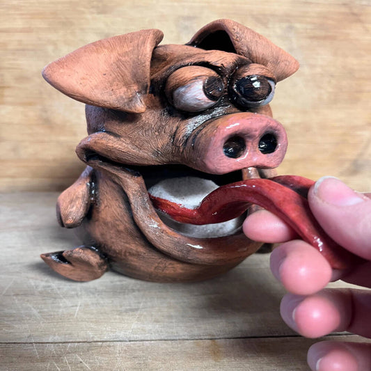 Hand-Sculpted Ceramic Salt Pig – Whimsical Pottery Salt Cellar