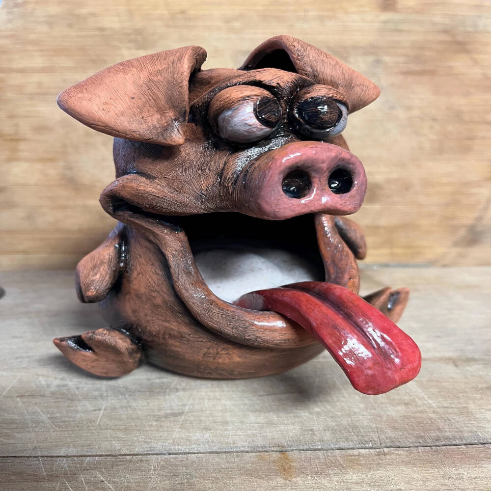 Hand-Sculpted Ceramic Salt Pig – Whimsical Pottery Salt Cellar