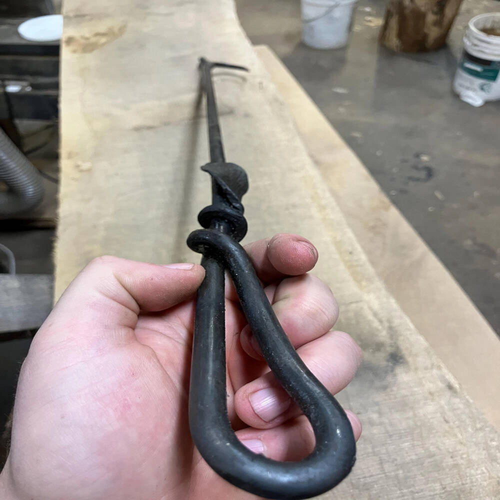 Forged Leaf Iron Fire Poker – Hand-Forged Wrought Iron Fireplace Tool | DeWall’s Forge