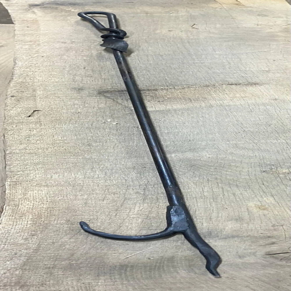 Forged Leaf Iron Fire Poker – Hand-Forged Wrought Iron Fireplace Tool | DeWall’s Forge