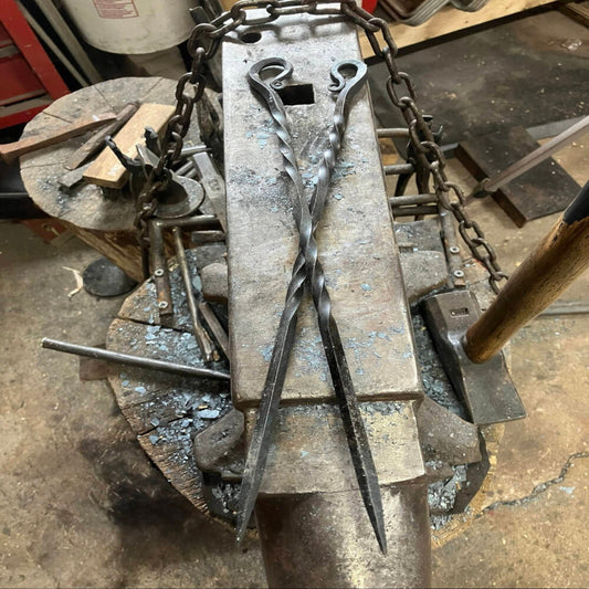 Hand-Forged BBQ & Meat Grilling Skewers (Set of 2)