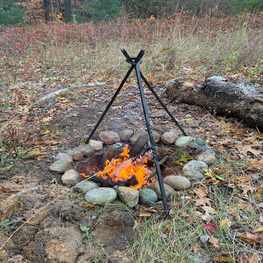 Countryman’s Camping Tripod – Hand Forged Campfire Cooking Tripod & Bushcraft Cook Stand