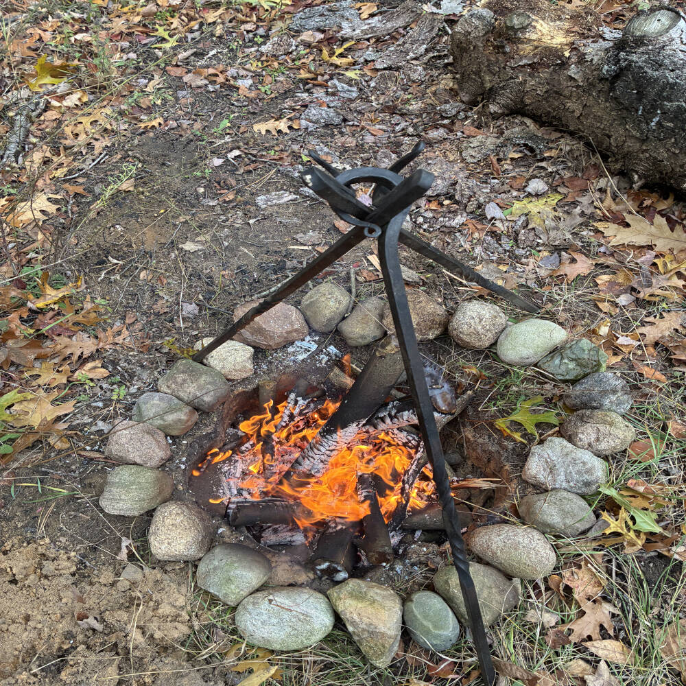 Countryman’s Camping Tripod – Hand Forged Campfire Cooking Tripod & Bushcraft Cook Stand