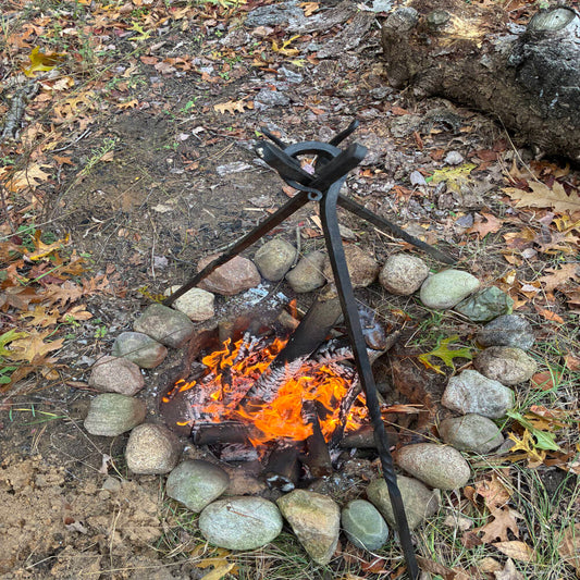 Countryman’s Camping Tripod – Hand Forged Campfire Cooking Tripod & Bushcraft Cook Stand